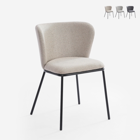 Stol för modernt designat matrum i tyg svarta ben Lasta Kampanj