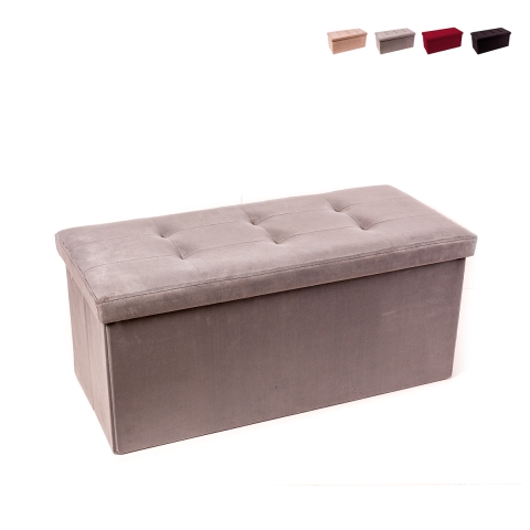 Pouf i sammet rektangulär förvaring 76x34cm för vardagsrum Pier Kampanj