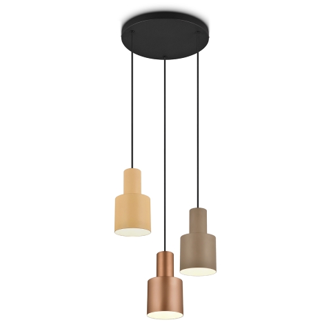 Modern hängande taklampa med 3 lampor i flerfärgad metall Lumak Kampanj