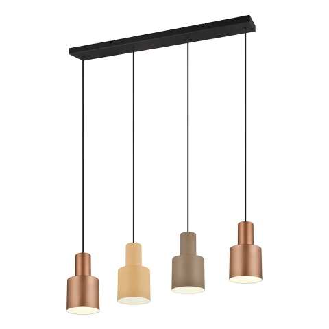 Hängande lampa design linjär 4 lampor i metall flerfärgad Orkan Kampanj