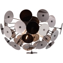 Modern design taklampa i svart metall med kromfinish Lunar Erbjudande