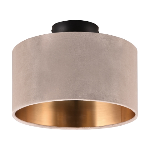 Modern taklampa med lampskärm 30cm i beige och guld sammet Vetor Kampanj