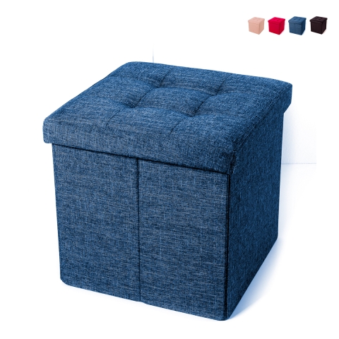 Pouf fyrkantig förvaringslåda i tyg för vardagsrummet 34x34cm Liberty Kampanj
