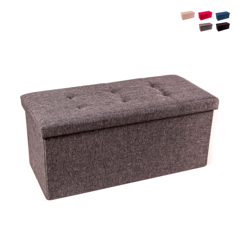 Rektangulär sittpuff 76x34cm förvaring för vardagsrummet i tyg Nilo Kampanj