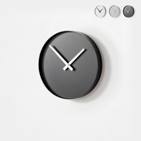 Rund väggklocka 25cm i metall modern design Tokei Kampanj