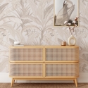 Elegant tropisk beige blommig tapet för vardagsrum Bosco Tropicale Erbjudande