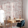 Vintage tapet med rosa landskap för vardagsrum Toile de Jouy Rosa Försäljning