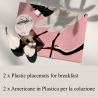 Set med 2 bordstabletter i plast 42x30 cm Aironi Rosa Försäljning