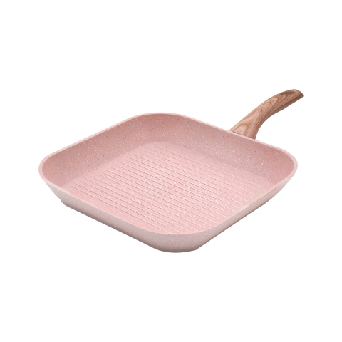 Bistecchiera med non-stick beläggning och rosa granit effekt 28x28 Bisetti Stonerose Kampanj