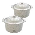 Set med 2 ugnssäkra kärl i stengods Bisetti Stonewhite Kampanj