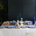 Set med 4 medelstora flata tallrikar i terrakotta, dekorerade i engelsk stil Blue Italian Försäljning