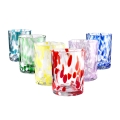 Set med 6 färgade glas, 10 cm, Carnaval Kampanj