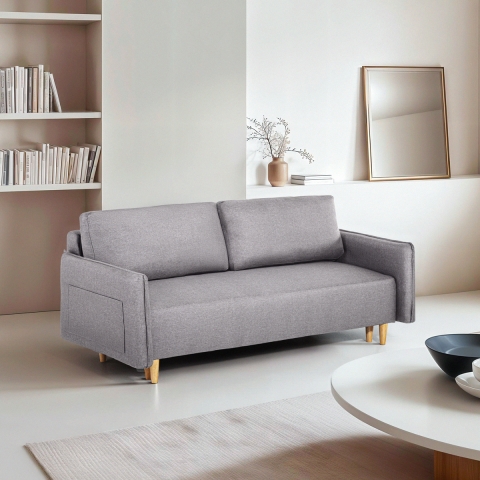 Bäddsoffa 2-sits i skandinavisk stil fällbart ryggstöd Chara Kampanj