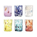 Set med 6 färgade glas för vatten, 10 cm, Murrine Erbjudande