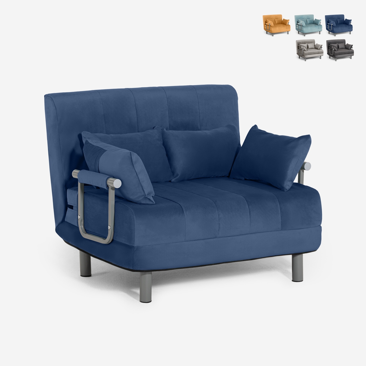 Hopfällbar fåtöljbädd i sammet Deborah Twin Lux, platsbesparande design