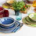 Set med 6 runda bordstabletter i flätad halm Ø38cm Spiral Color Försäljning