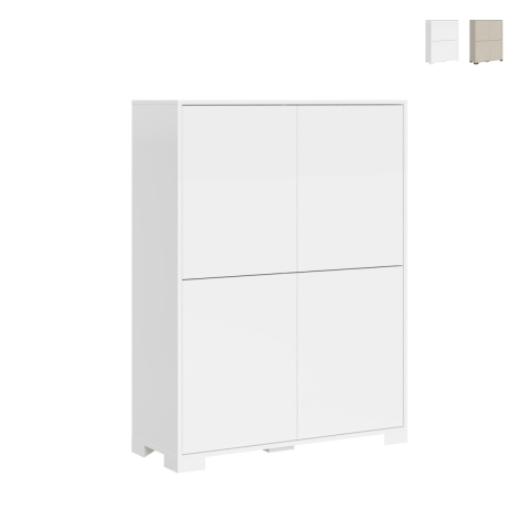 Hög skåp 4 dörrar för vardagsrum kök platsbesparande 90x35x120 Lumina Kampanj