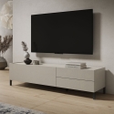Minimalistisk TV-bänk med 1 fack och 2 lådor vardagsrum 160x42x40 Solaria Försäljning