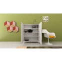 Hög platsbesparande skänk med 4 dörrar, modern minimalistisk design 90x35x110 Solaria Bestånd