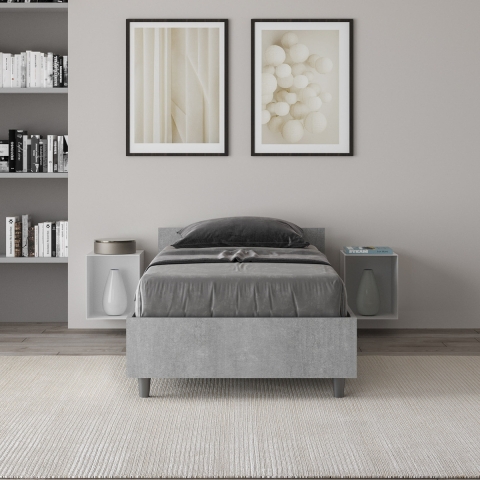 Enkelsäng 80x190cm modern utan nät grå betong Nuamo Kampanj