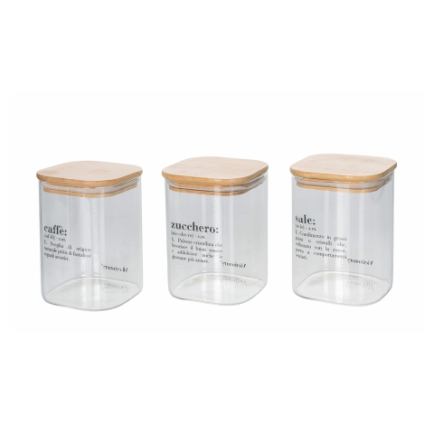 set 3 glasburkar 10x14cm för kaffe socker och salt Victionary Kampanj