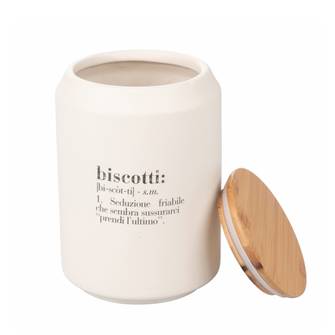 Biscottiask i keramik med bambulock 12,5x18 Victionary Kampanj