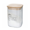 Glasburk för salt med bambulock 10x10x14 Victionary Kampanj