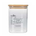 Glasburk för salt med bambulock 10x10x14 Victionary Försäljning