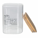 Glasburk för salt med bambulock 10x10x14 Victionary Rea