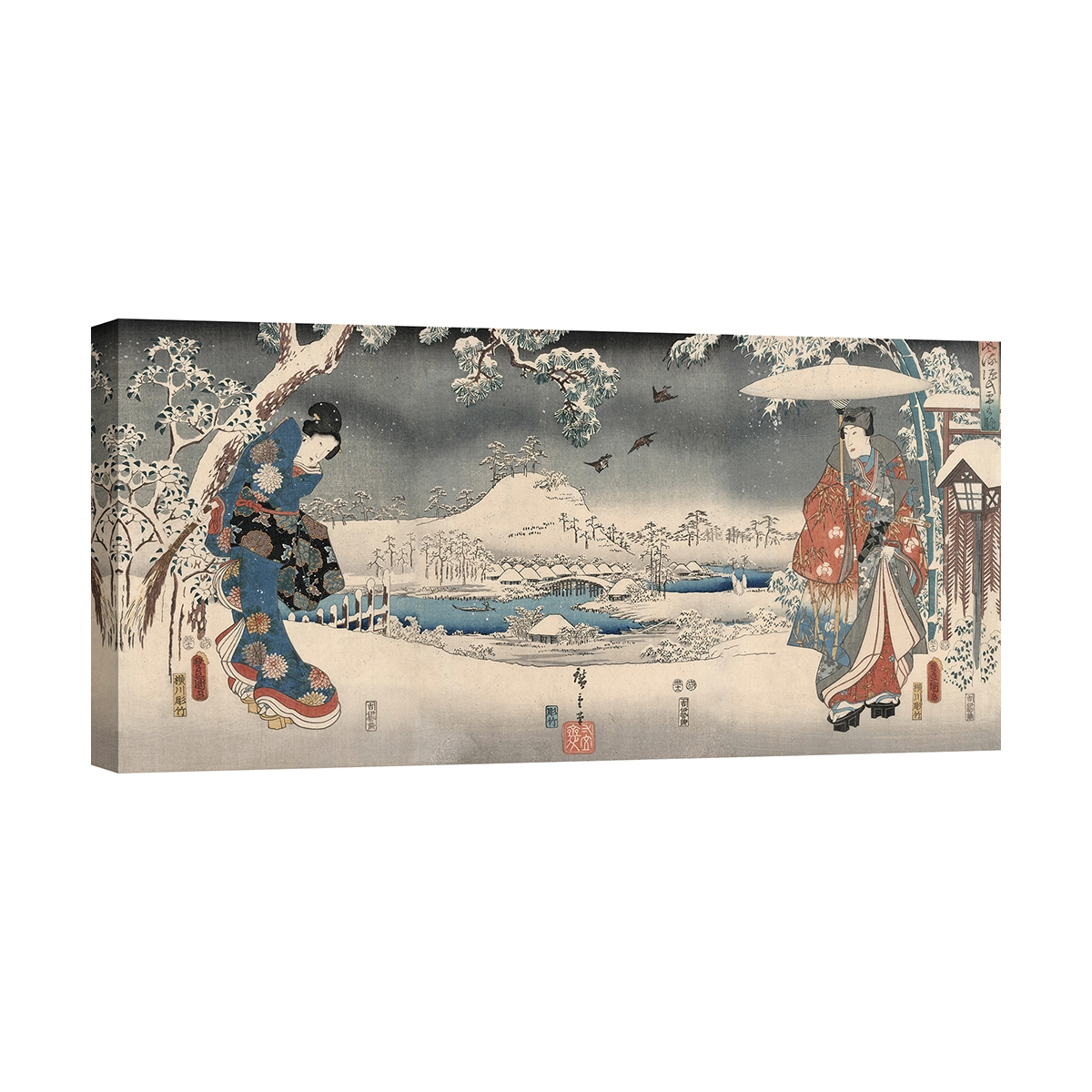 Canvastryck Snölandskap med kvinna och man Ando Hiroshige Kampanj Canvastryck Snölandskap med kvinna och man Ando Hiroshige Kampanj