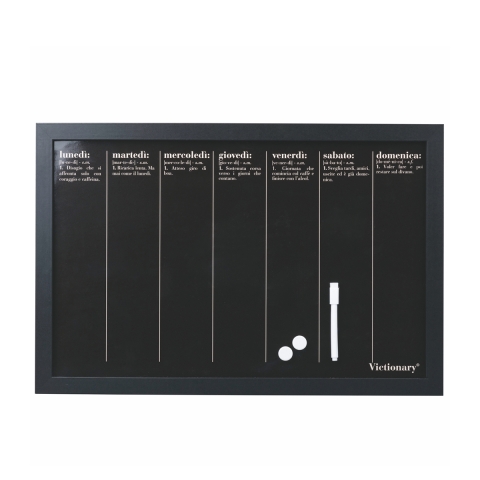Svart horisontell magnetisk tavla 40x60cm veckovis Week Victionary Kampanj