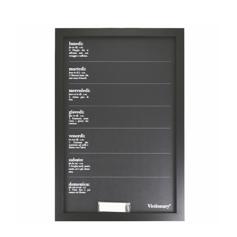 Vertikal svart veckotavla 40x60cm med kritor Victionary Week Kampanj