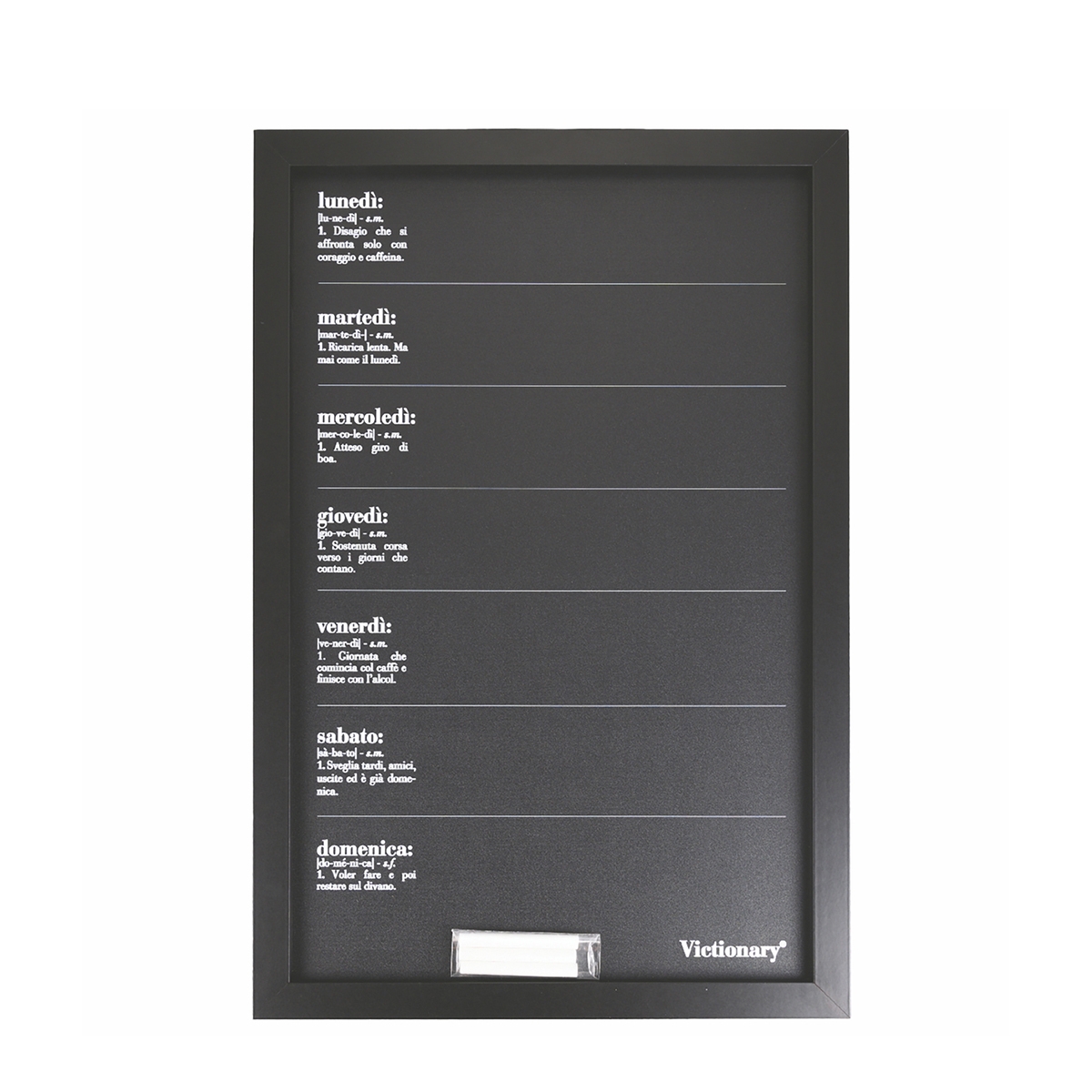 Victionary Week svart veckotavla 40x60cm med kritor