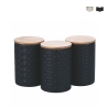 Set med 3 köksburkar i keramik med lock Shade of Shape Geometrie Bestånd