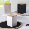Stor köksburk 10x10x14,5 cm i stengods med lock 1080 ml Modern Val