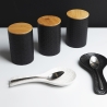 Set med 3 köksburkar i keramik med lock Shade of Shape Geometrie Val