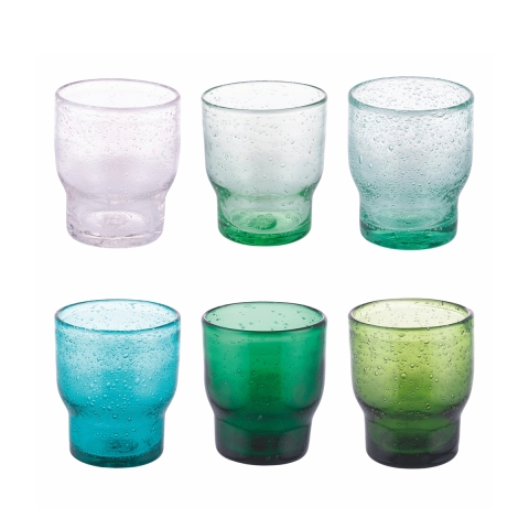 Set med 6 handgjorda vattenglas i grönt glas Unico Greenery Kampanj