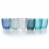 Set med 6 blåtransparenta glas Castle Ocean Försäljning