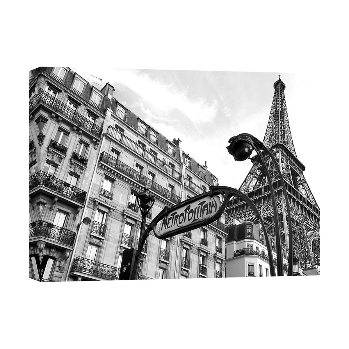 Konsttryck på duk svartvit Metropolitain Paris Pangea Images Kampanj Konsttryck på duk svartvit Metropolitain Paris Pangea Images Kampanj