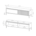 TV-bänk med två dörrar, modern design, Kergi Mått