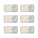Set om 6 rektangulära serveringsfat i keramik 29x15cm Marechiaro Kampanj