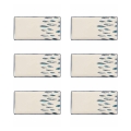 Set om 6 rektangulära serveringsfat i keramik 29x15cm Marechiaro Kampanj