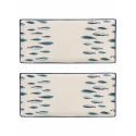 Set med 2 rektangulära serveringsfat i keramik 36x16 cm Marechiaro Kampanj