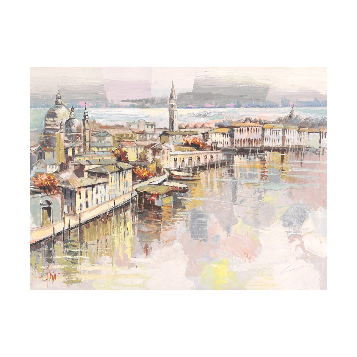 Tavla på duk modern stadslandskap Dolce Venezia Luigi Florio Kampanj Tavla på duk modern stadslandskap Dolce Venezia Luigi Florio Kampanj