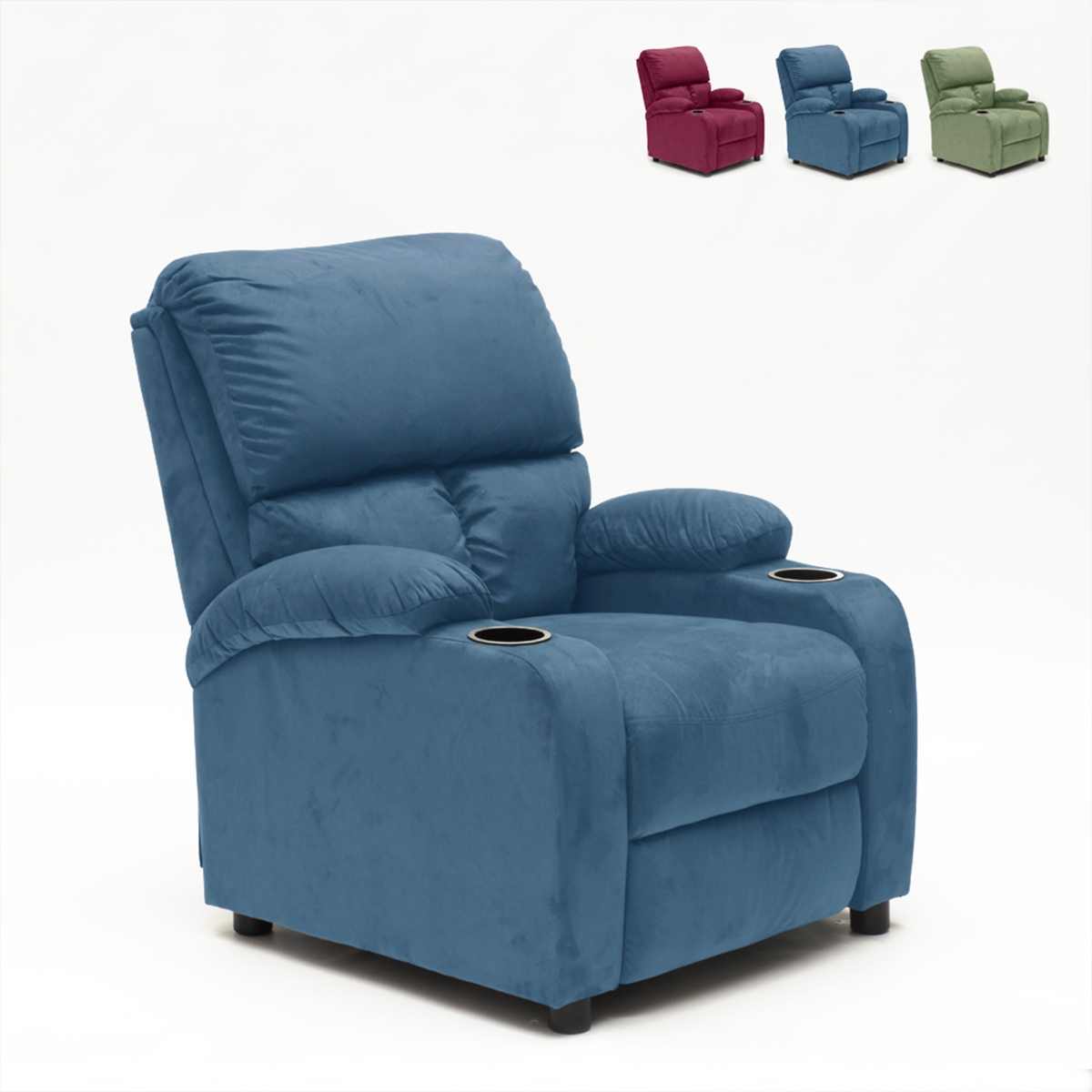 Reclinerfåtölj med fotstöd och dryckeshållare Laura Light