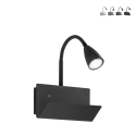 Vägglampa i metall med flexibel ljusarm och USB-port Gulp Kampanj