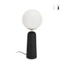 Modern design bordslampa med rund lampskärm i frostat glas Delphine Bestånd