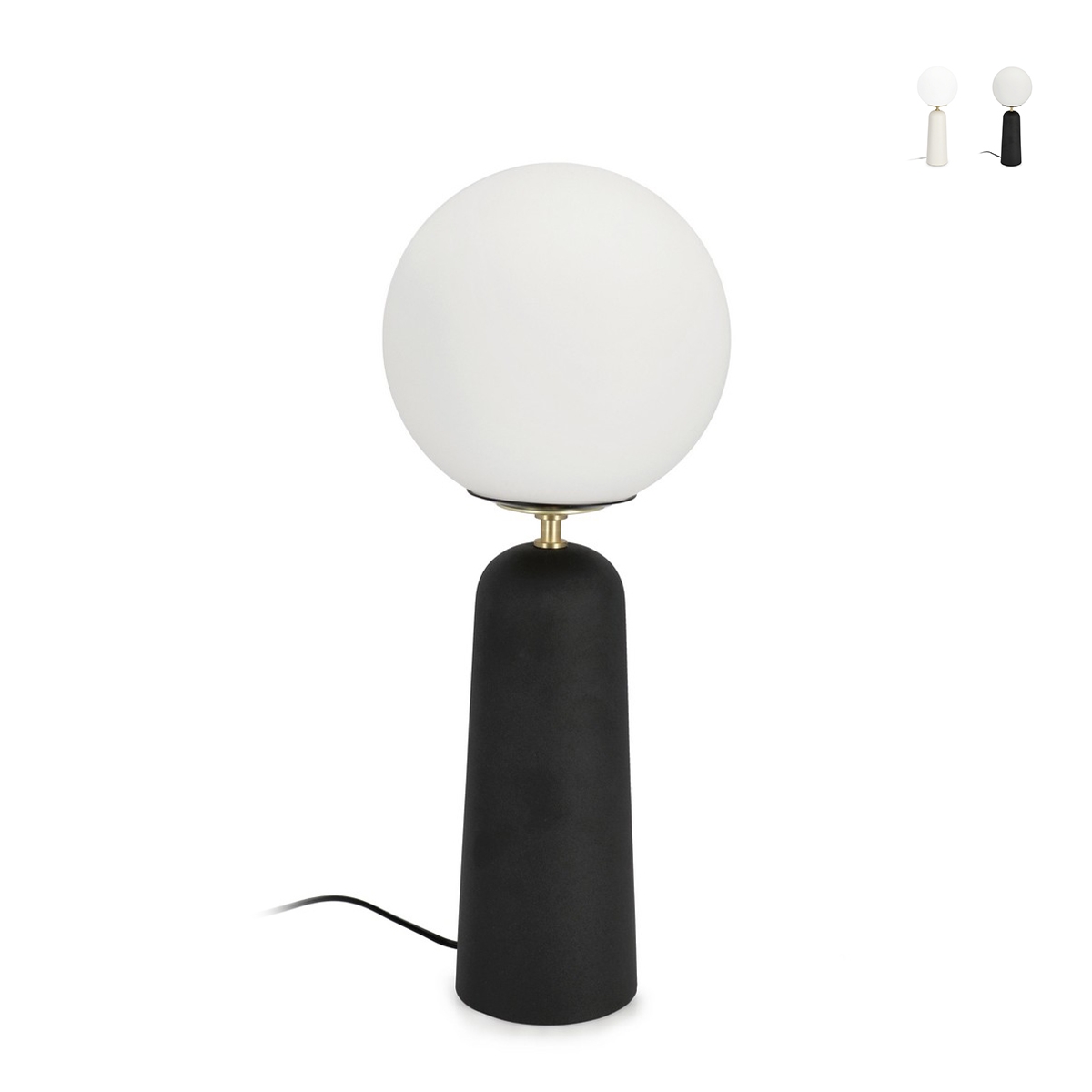 Modern design bordslampa med rund lampskärm i frostat glas Delphine Bestånd Modern design bordslampa med rund lampskärm i frostat glas Delphine Bestånd