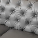 Soffa I Konstläder 2-Sits Capitonné Chesterfield Design 