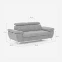 2-sits soffa med justerbart ryggstöd och armstöd i tyg Sumi 